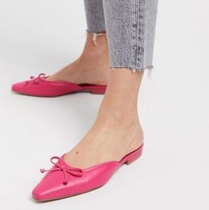 Brand New ASOS Design Bow Mules in Pink